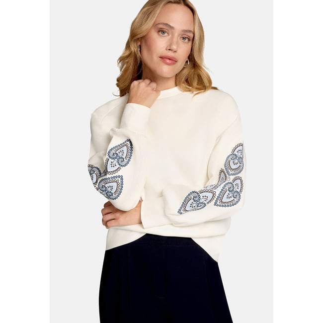 Sweat-shirt à impression patch creamblue <span itemprop=