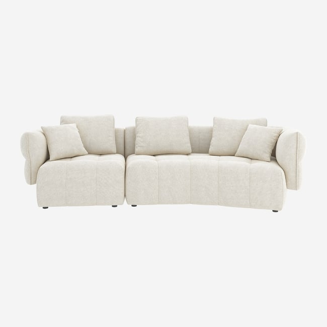 Canapé fixe polyester KARA Couleur blanc <span itemprop=