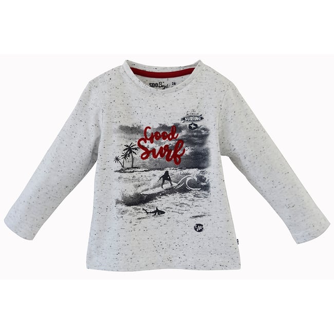 Tee shirt manches longues garcon gris <span itemprop=