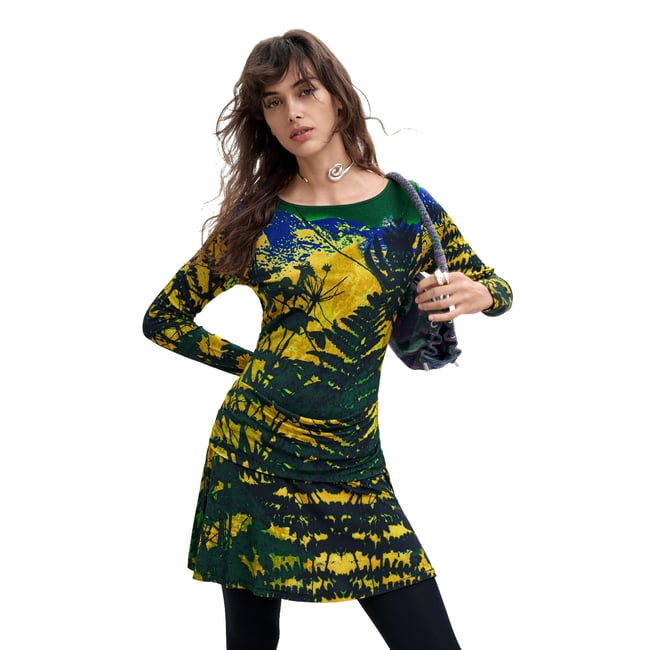 Robe en maille à manches longues M. C. Lacroix vert <span itemprop=