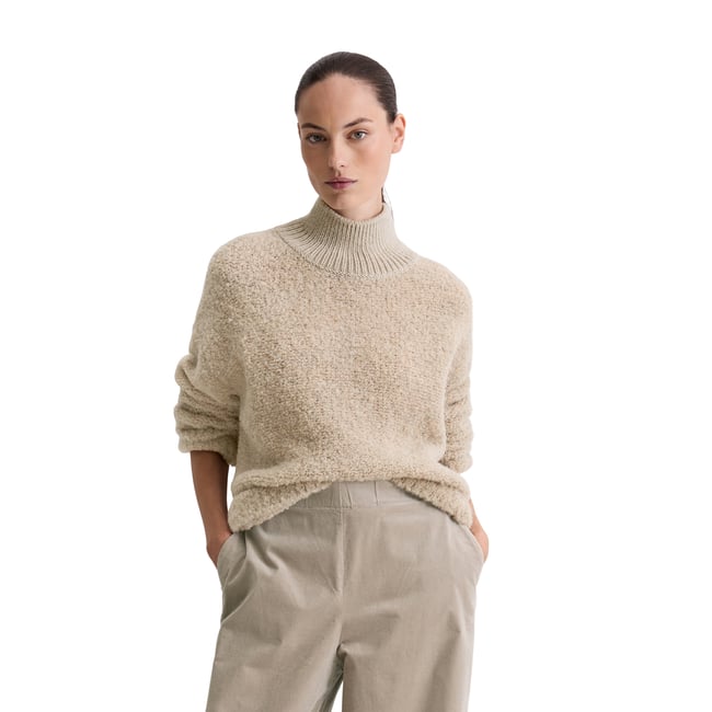 Pull bouclette regular en mélange de laine vierge et de laine d'alpaga - MARC O'POLO