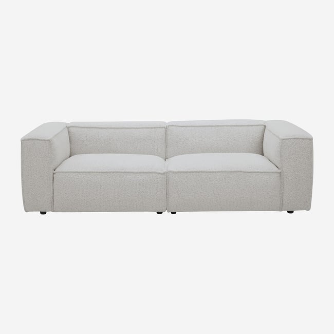 Canapé en tissu bouclette KUTI Couleur beige <span itemprop=