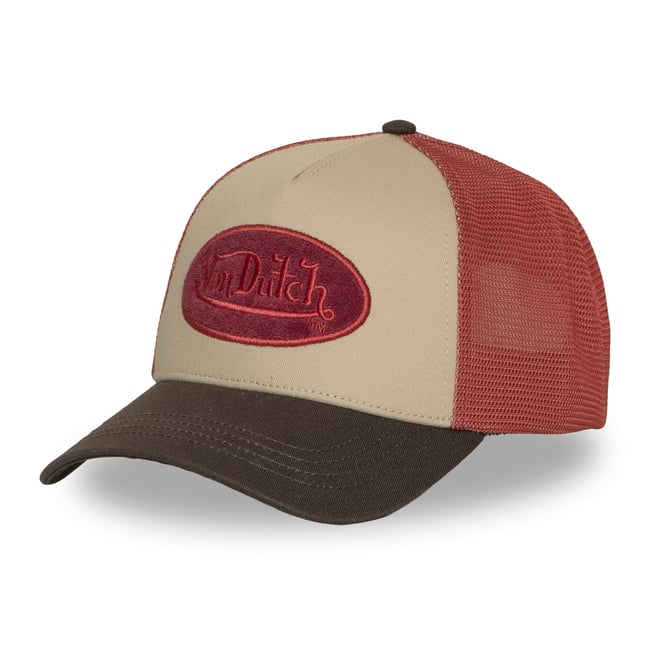 Casquette trucker TERRY marron/orange/beige/rouge <span itemprop=