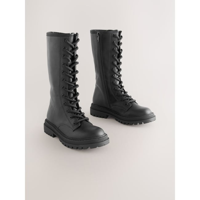 Bottes à lacets noir <span itemprop=