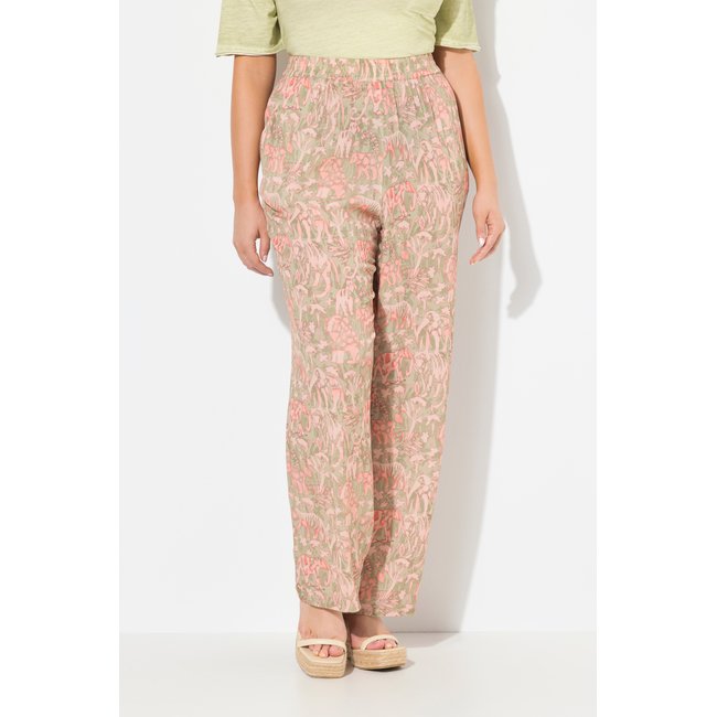Pantalon Rose à jambe large. Taille pistache <span itemprop=