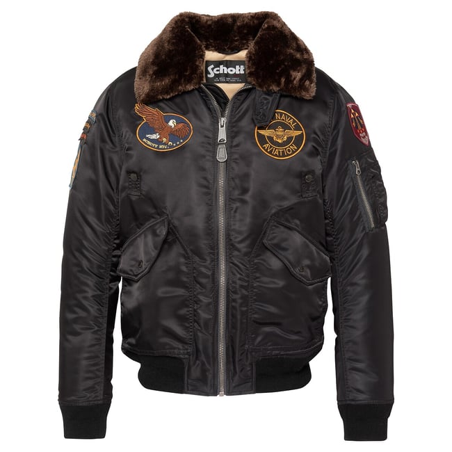 Bomber Army, unisexe, col amovible, AIRSTON noir <span itemprop=