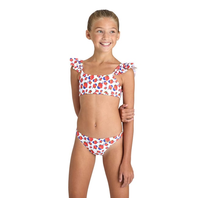 Bikini bralette ruché Vintage white multi <span itemprop=