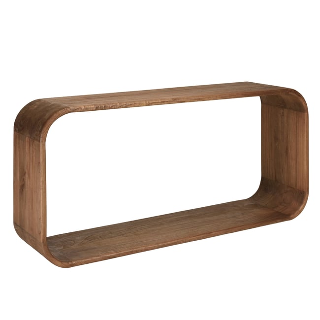 Console design arrondi en bois de mindi ARCUS Couleur bois naturel <span itemprop=