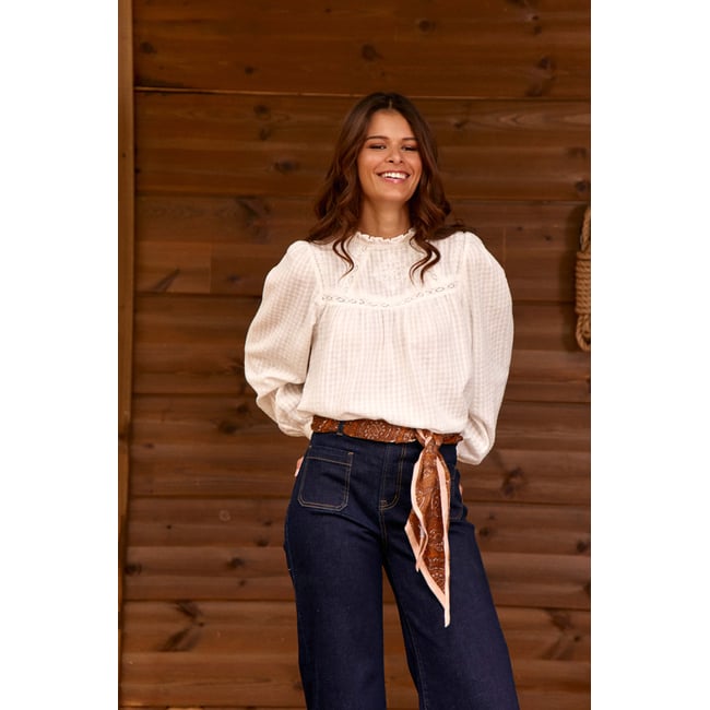 BLOUSE uni BIRSENA 11-ecru <span itemprop=