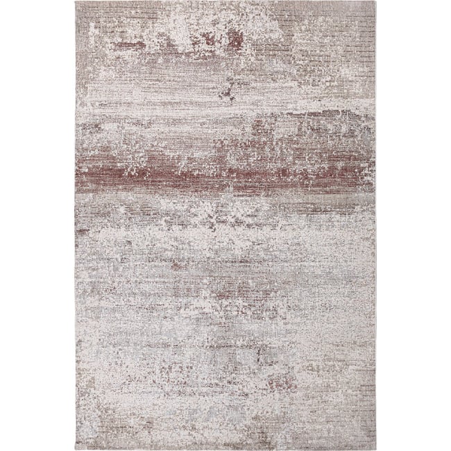 Tapis contemporain effet patiné Couleur beige, gris et rouille <span itemprop=