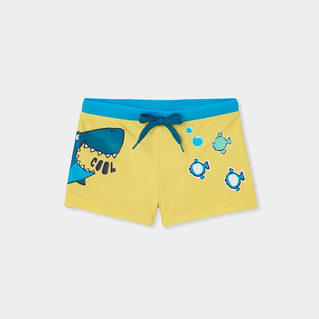 Maillot de bain garçon à imprimé animal jaune <span itemprop=