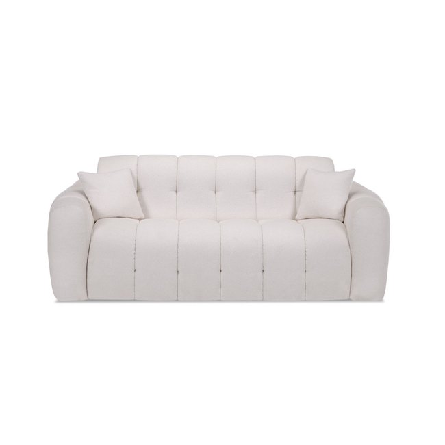 Canapé lit 3 places en tissu bouclette, BRADLEY - BOBOCHIC