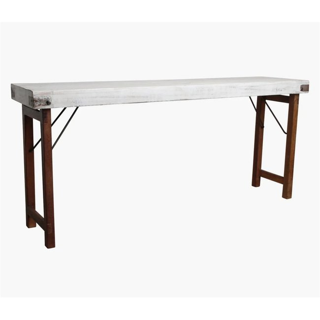 Console pliante en bois - VINTAGE Couleur blanc <span itemprop=