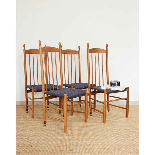 Lot de 4 chaises Racine Alma N°2153 - Bon état Couleur bois clair <span itemprop=