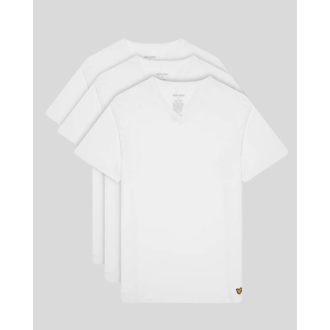 Lot de 3 T-shirts col V lounge blanc <span itemprop=