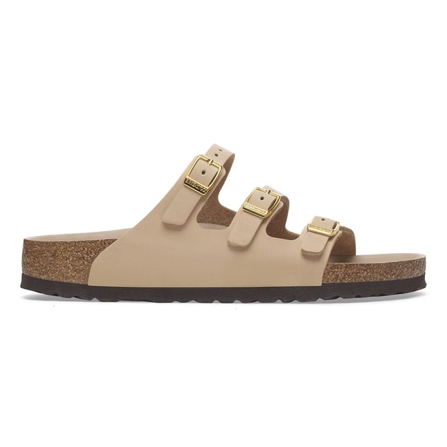 Mules en cuir nubuck Florida beige <span itemprop=