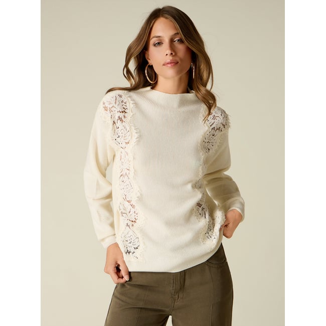 Pull avec inserts en dentelle - OLTRE