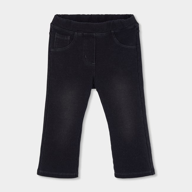 Pantalon molleton denim fille noir <span itemprop=