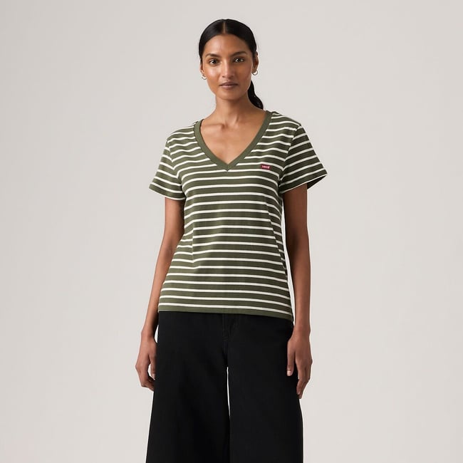 Tshirt à rayures, logo devant, col V  - LEVI'S