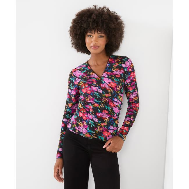 Henley Cache-Cœur en Jersey Imprimé Floral multicolore <span itemprop=