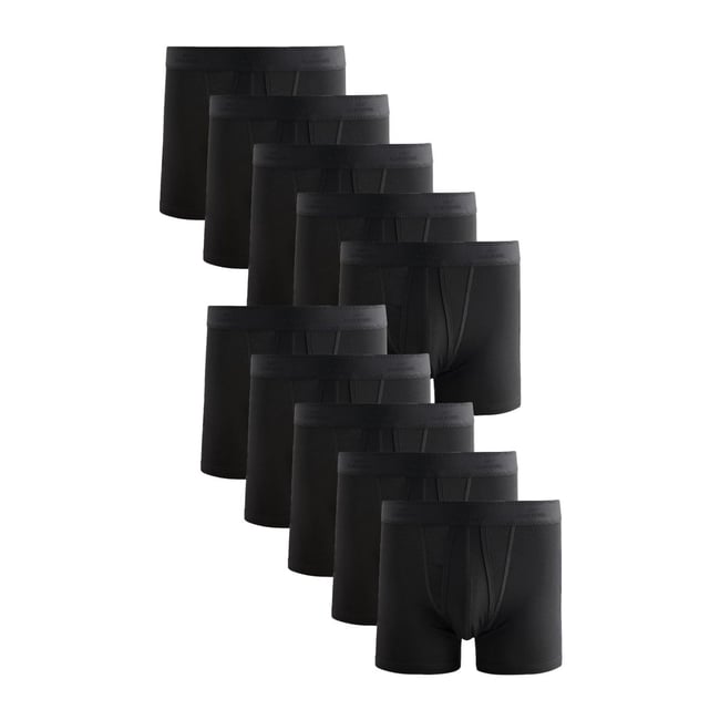 Boxer coton supima à ouverture sur le devant signature modal noir <span itemprop=
