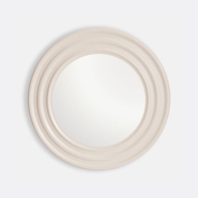 Holi Ceramiczne Okrągłe Lustro Faliste o średnicy 70 cm w kolorze ecru LA REDOUTE INTERIEURS