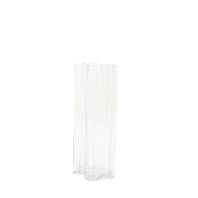 Vase en verre forme organique, H30cm Couleur transparent <span itemprop=
