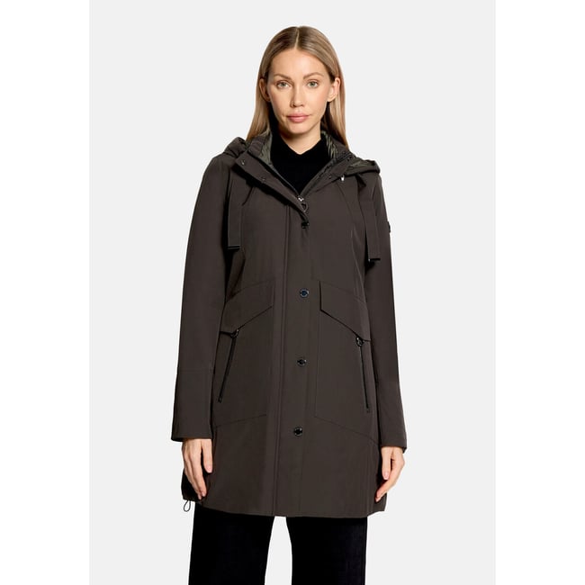 Veste outdoor à capuche amovible vert foncé <span itemprop=