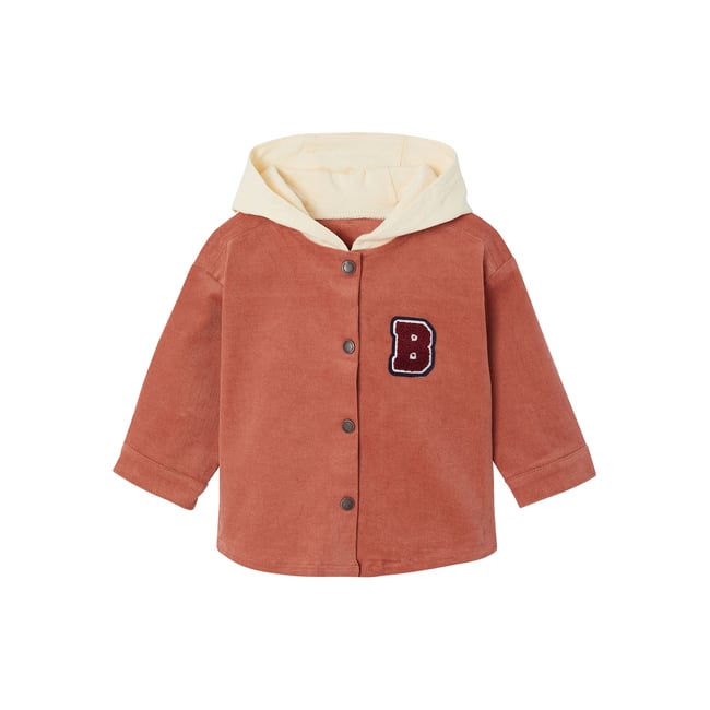 Surchemise à capuche terracotta <span itemprop=