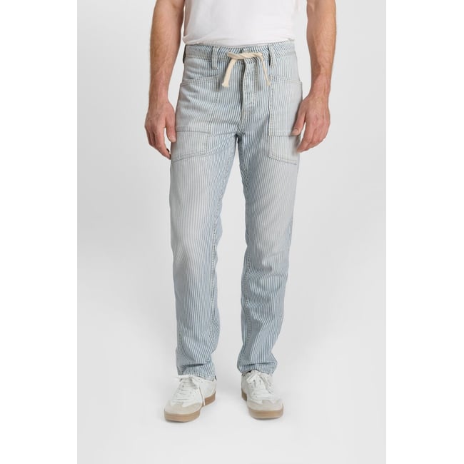 Jeans loose, large loose, longueur 34 blue / white <span itemprop=