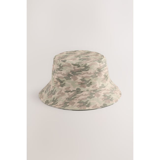 Bob réversible vert kaki motif camouflage <span itemprop=
