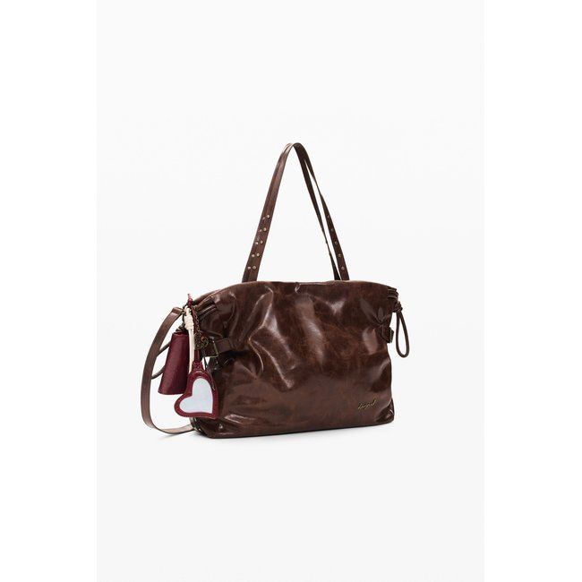 Grand sac shopping marron <span itemprop=