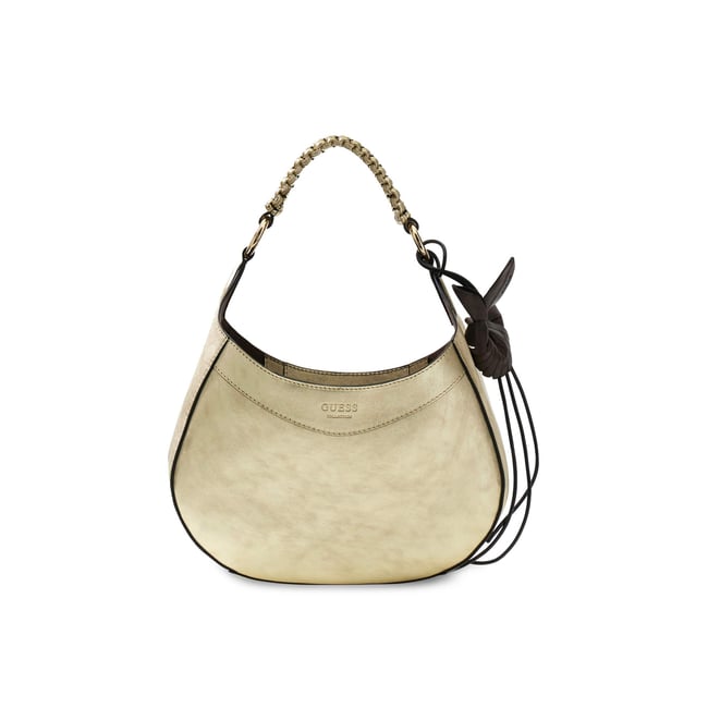 Sac Hobo En Cuir Véritable Nina or <span itemprop=