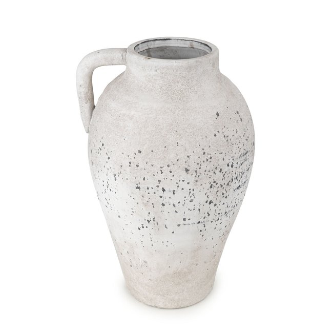 37cm Rustic Urn Vase with Handle, grey, SO'HOME