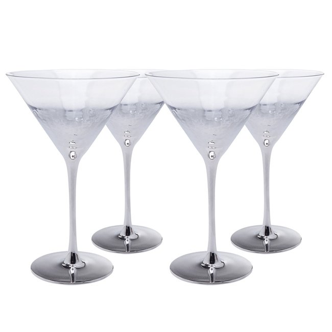 Lot de 4 verres à cocktail, NIGHT SKY Couleur argent <span itemprop=