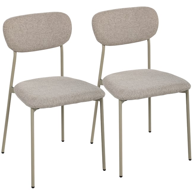 Chaise de salle à manger Tissu effet lin (100 marron clair <span itemprop=
