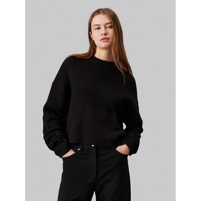 Crew Neck Sweatshirt, black, CALVIN KLEIN JEANS
