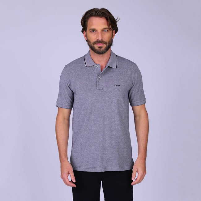 Polo chiné noir <span itemprop=
