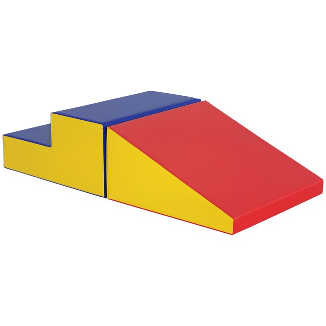 2 blocs modules de motricité enfant mousse EPE revêtement PU jaune <span itemprop=