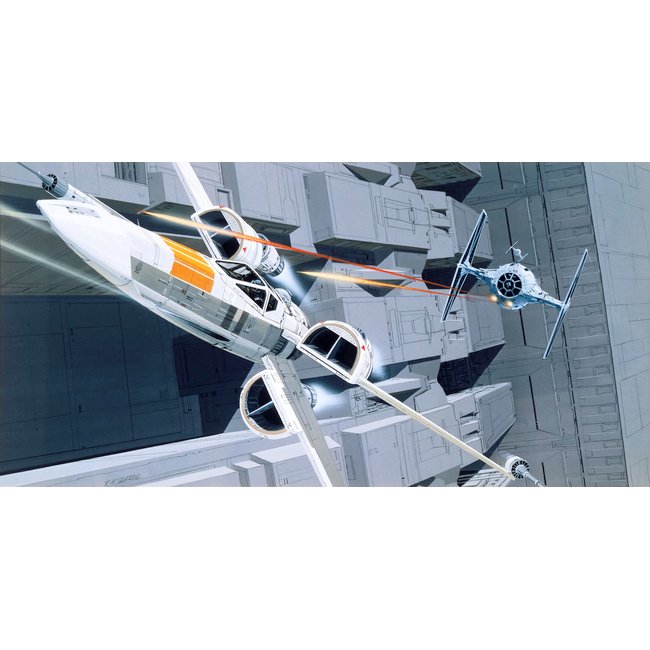 Papier peint Komar - Star Wars Classic RMQ X-Wing vs TIE-Fighter - 500 x 250 cm Couleur gris <span itemprop=