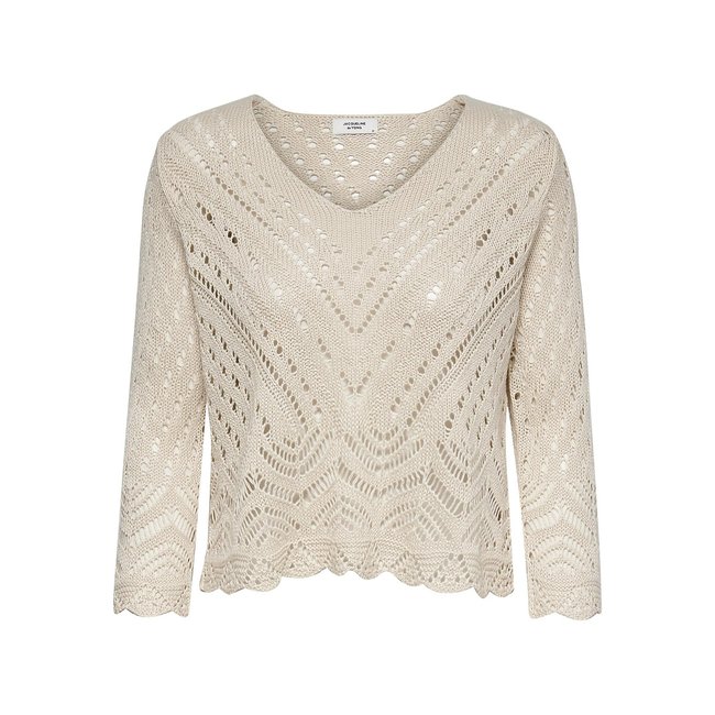 Crochet Short Jumper, cream, JDY