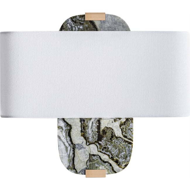 Lampe murale art déco en marbre Couleur marbre beige patiné tons neutres <span itemprop=