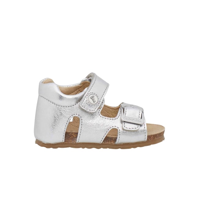 Sandales en cuir lamé BEA argent <span itemprop=