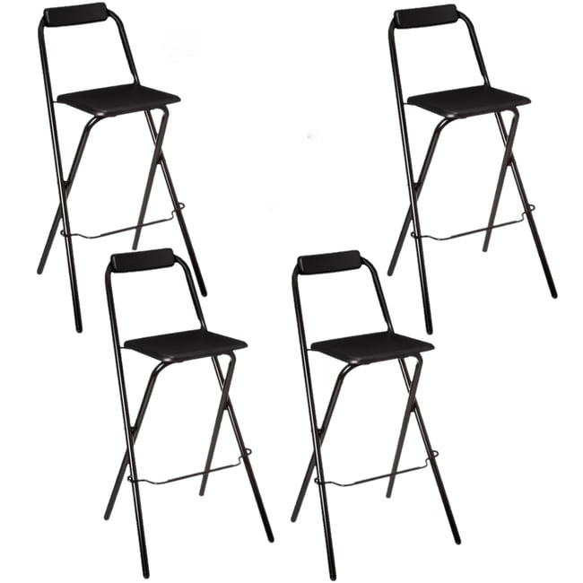 Lot de 4 chaises de bar pliantes LOUNA - TOILINUX