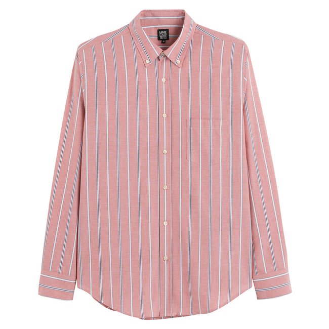 Camicia dritta collo americano a righe rosso rigato LA REDOUTE COLLECTIONS