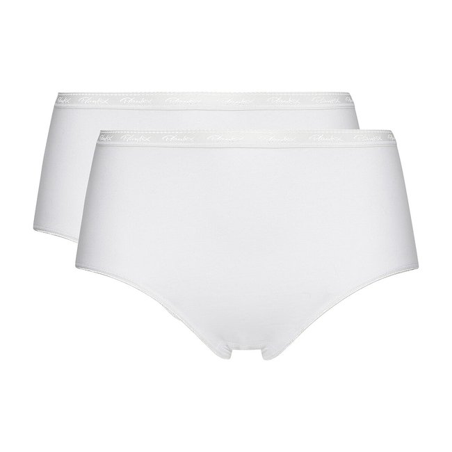 Confezione da 2 slip midi in cotone bio bianco / bianco PLAYTEX