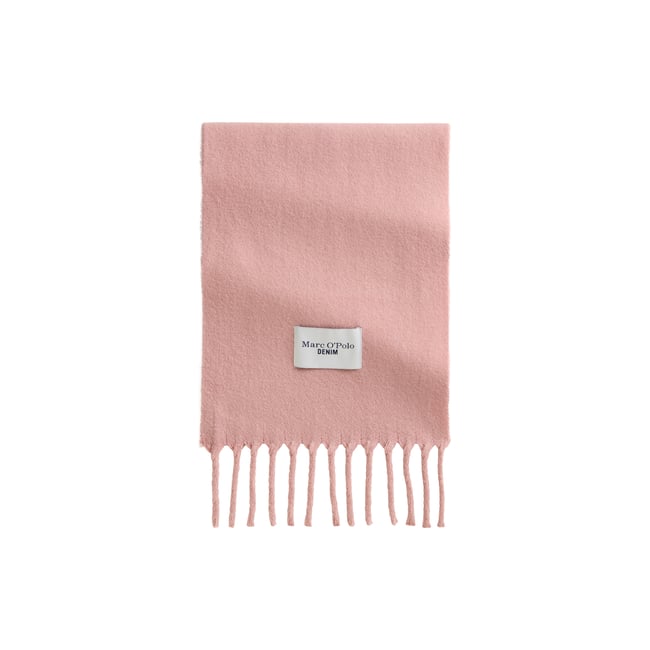 Écharpe en laine avec de longues franges rose bonbon <span itemprop=