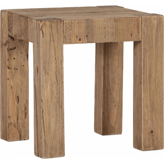 Table d'appoint en pin recyclé Couleur naturel vieilli <span itemprop=