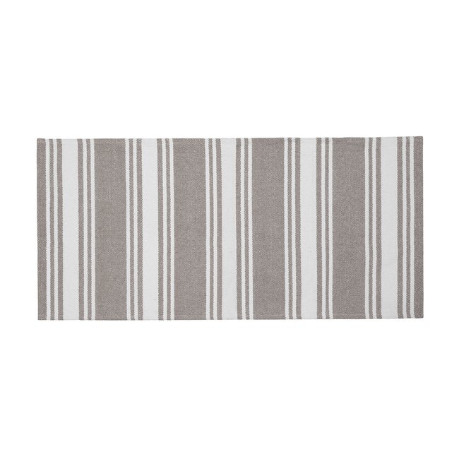 Descente de lit tissé plat AYLANE Couleur gris, blanc <span itemprop=