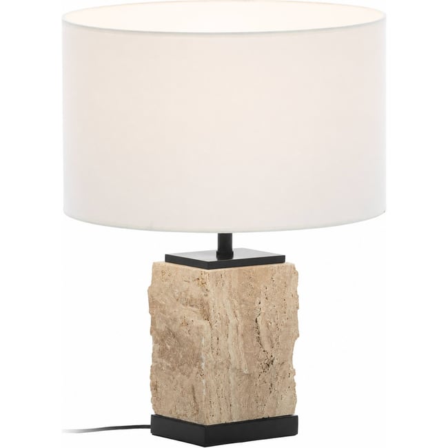 Lampe de table en marbre et métal Couleur naturel et noir <span itemprop=